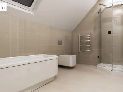 Wizualizacja łazienki domu energooszczędnego