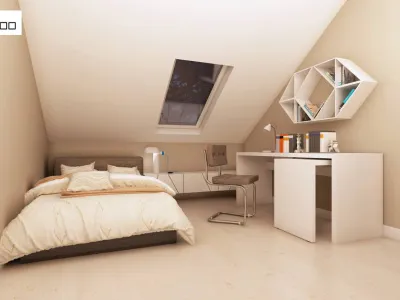 Wizualizacja sypialni w domu energooszczędnym